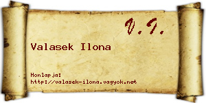 Valasek Ilona névjegykártya